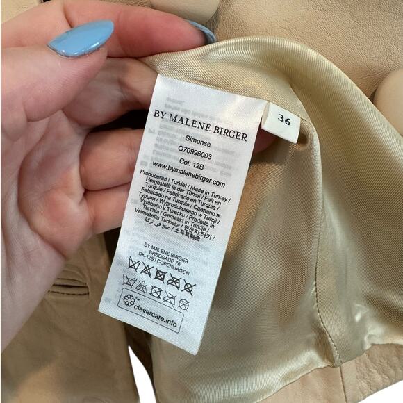 NWT By Malene Birger Simonse Leather Vest Cream DE 36 / US 6 Minimal Suiting - Picture 7 of 12